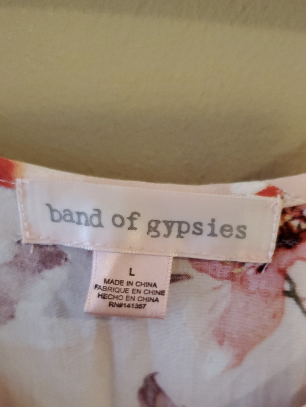 Band Of Gypsies Maxi Tiered Dress in Peach Floral Print Size L - Picture 5 of 9